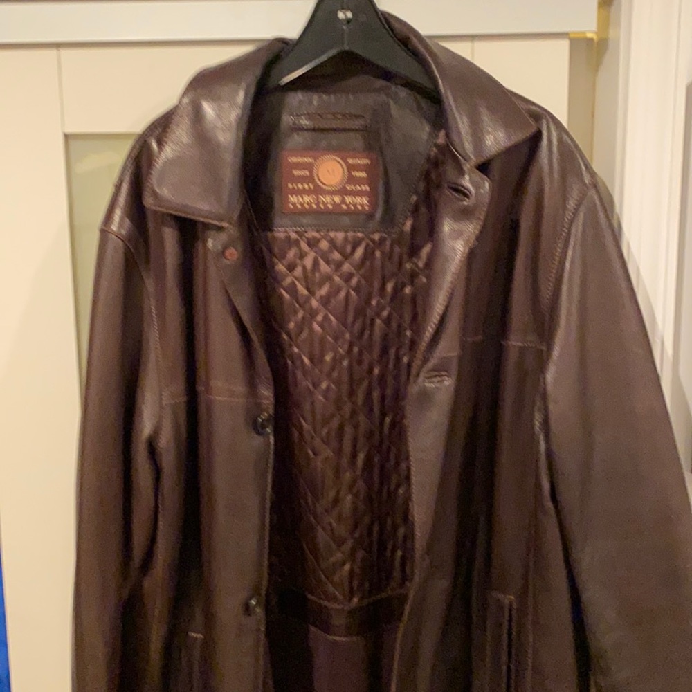 Brown leather jacket
